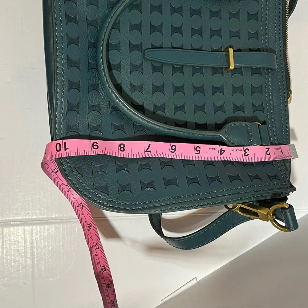 Fossil Green Ryder Satchel Crossbody Signature Jacquard style Leather Bag Wallet - Picture 13 of 14
